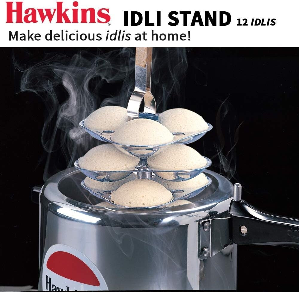 Hawkins 12 Idli Set for 5.0 Litre Pressure Cooker,Silver  Free Shipping